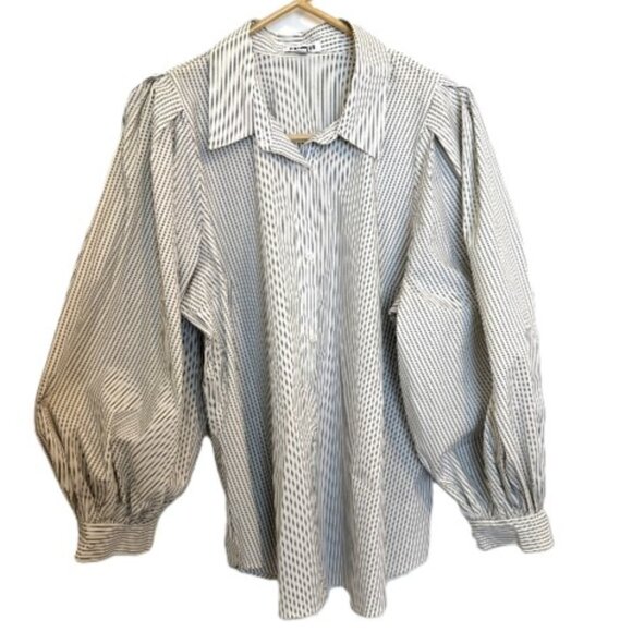 Express Striped Balloon Sleeve Poet Blouse XL - Picture 1 of 4